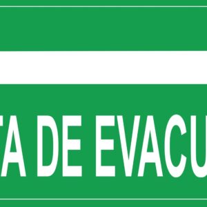Señalizacion para ruta de evacuacion con fondo verde