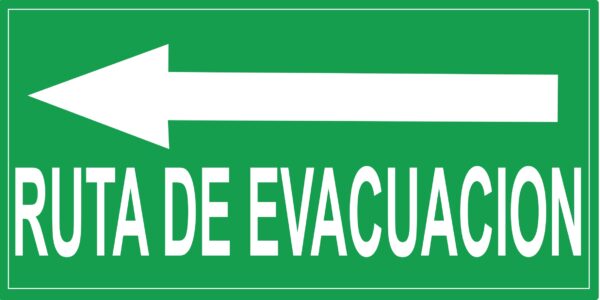 Señalizacion para ruta de evacuacion con fondo verde - Imagen 2
